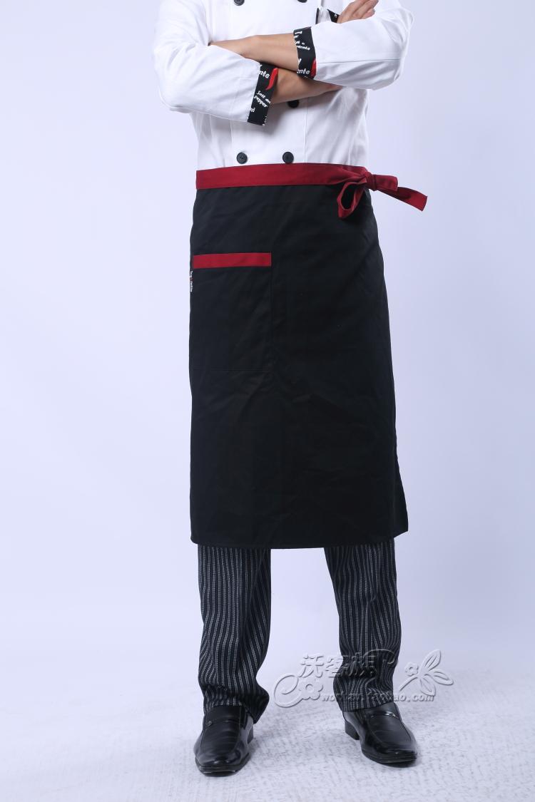 厨房围裙食堂半身防污工作围裙酒店西餐厨师围裙料理烹饪半截围裙