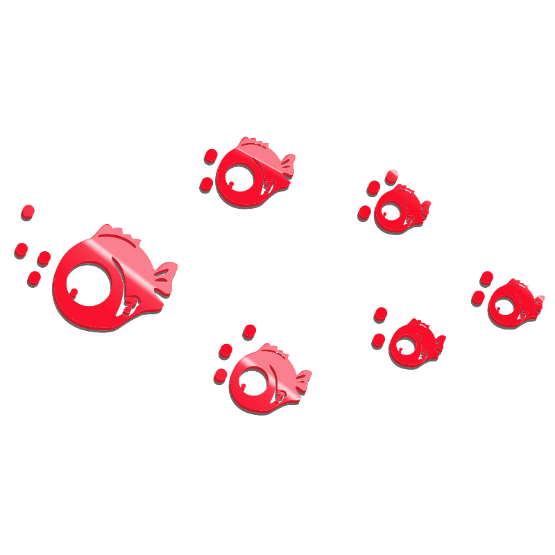 3d立体墙贴小鱼卡通海洋蓝色热带鱼亚克力水晶墙纸贴饰装饰品墙贴