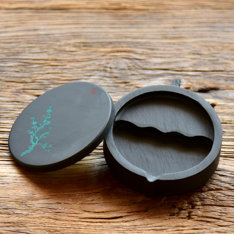 多功能学生砚实用砚台成人带盖砚台磨墨盘墨盒墨海初学砚文房四宝