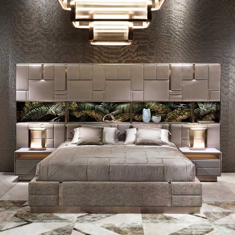 visionnaire意式后现代卧室双人床别墅样板间轻奢别墅家具定制