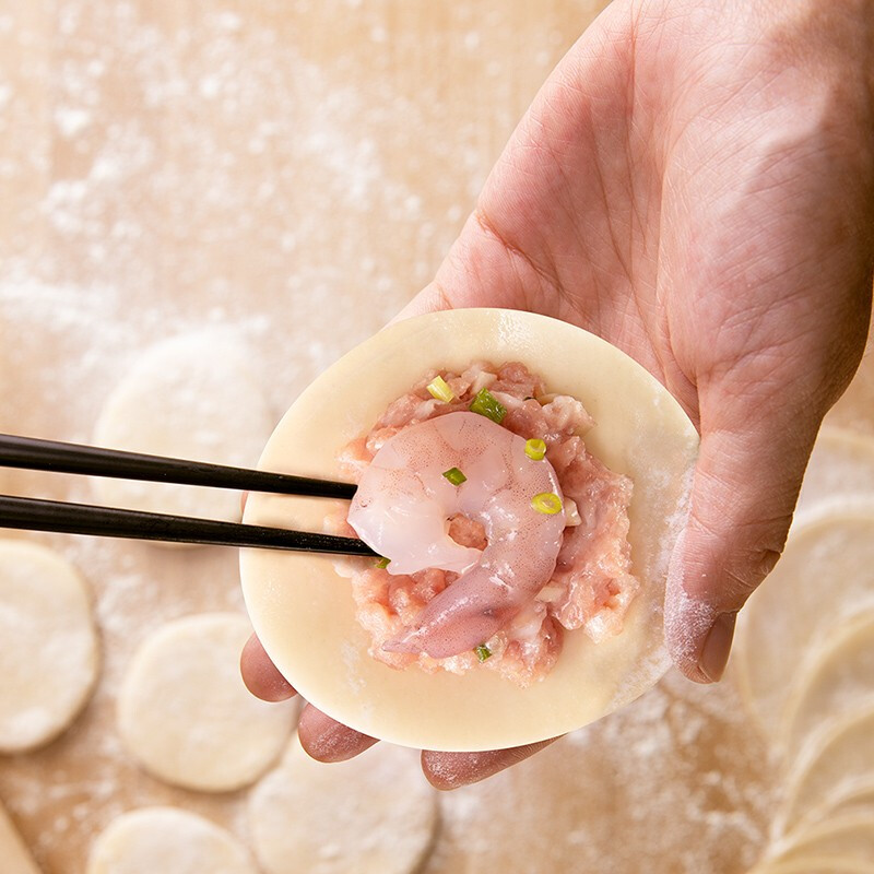 思念金牌虾手工至臻虾皇水饺速冻480gx1袋方便速食冷冻虾仁饺子