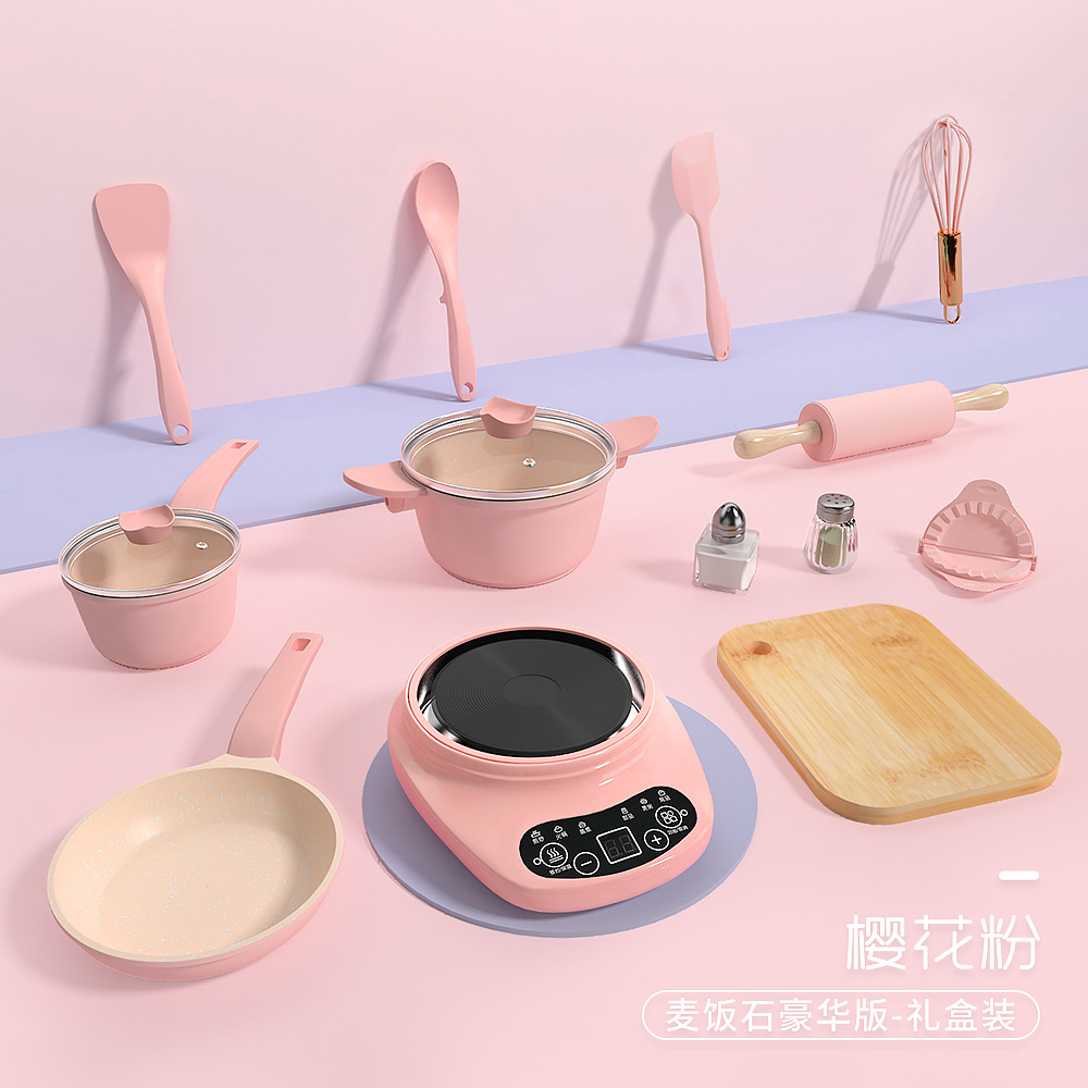 儿童迷你小厨房玩具食玩女孩可真煮全套装过家家可做饭可烹饪厨具