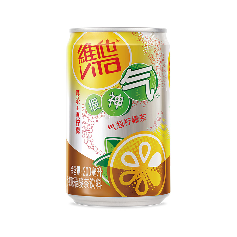 维他很神气气泡果泡柠檬茶200ml12罐碳酸茶饮料家庭囤货聚餐饮品