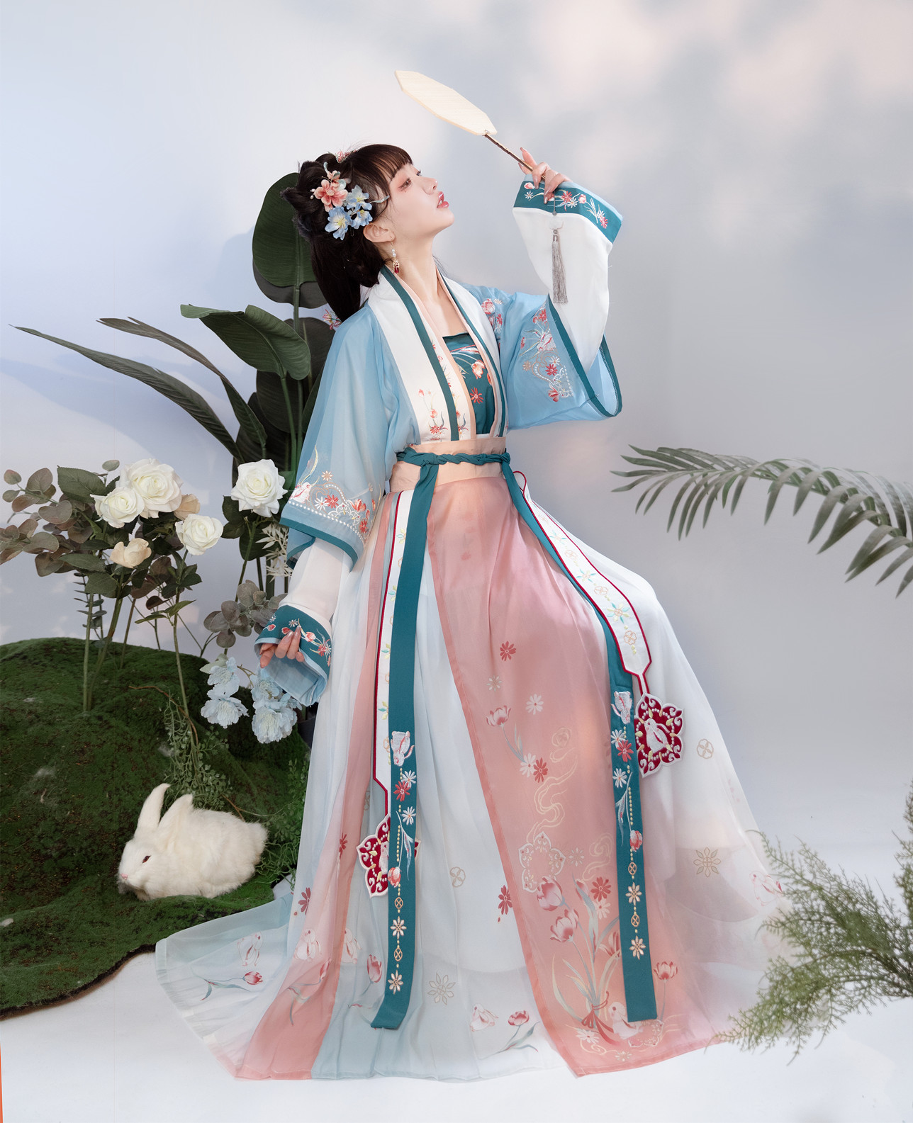 玉术原创汉服女寒城齐腰明制褶裙对交半袖一片式马面裙春夏款